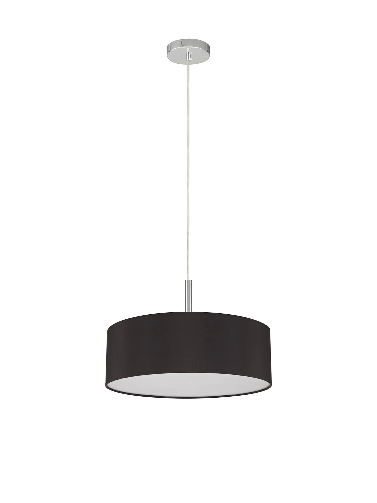 Baymont 45cm 3 Light Pendant Polished Chrome, Black/White DK0689  Deco Baymont CH BL